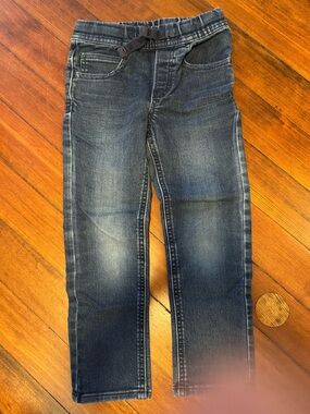 GAP Boys Weathered Dark Blue Wash Jeans with Stretch and Elastic Waist
